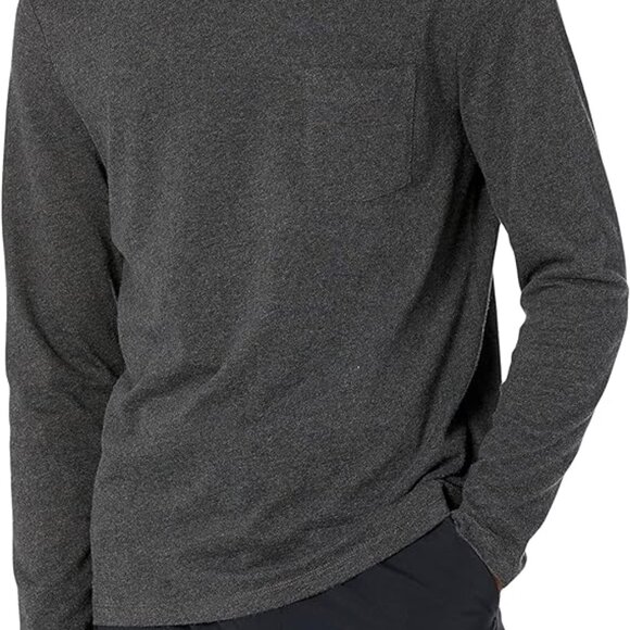 Amazon Essentials Mens Slim-Fit Long-Sleeve T-Shirt Charcoal Heather Size S - Picture 1 of 3